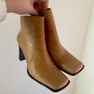 Nine West, square toe boot with chunky heel